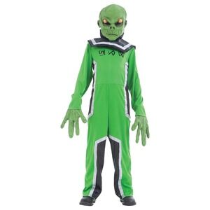 Kids Alien Martian extraterrestrial Green Space Halloween Costume Large Size‎